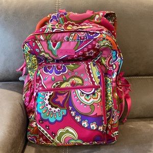 Vera Bradley Retired 2014 Pink Swirl Large backpack RARE